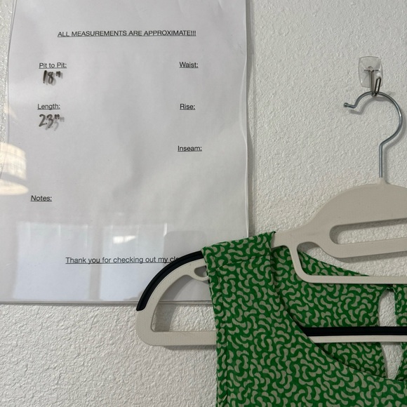 Anthropologie HD Paris Green White Sleeveless Ruffled Printed Chiffon Top Sz 2P‎ - Picture 5 of 5